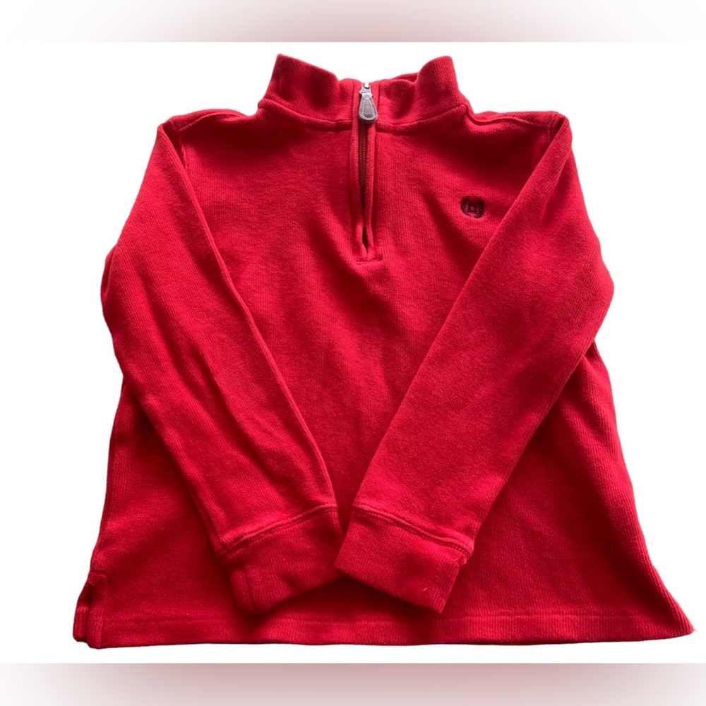 Chaps boys quarter zip pullover long sleeve sweater red 6